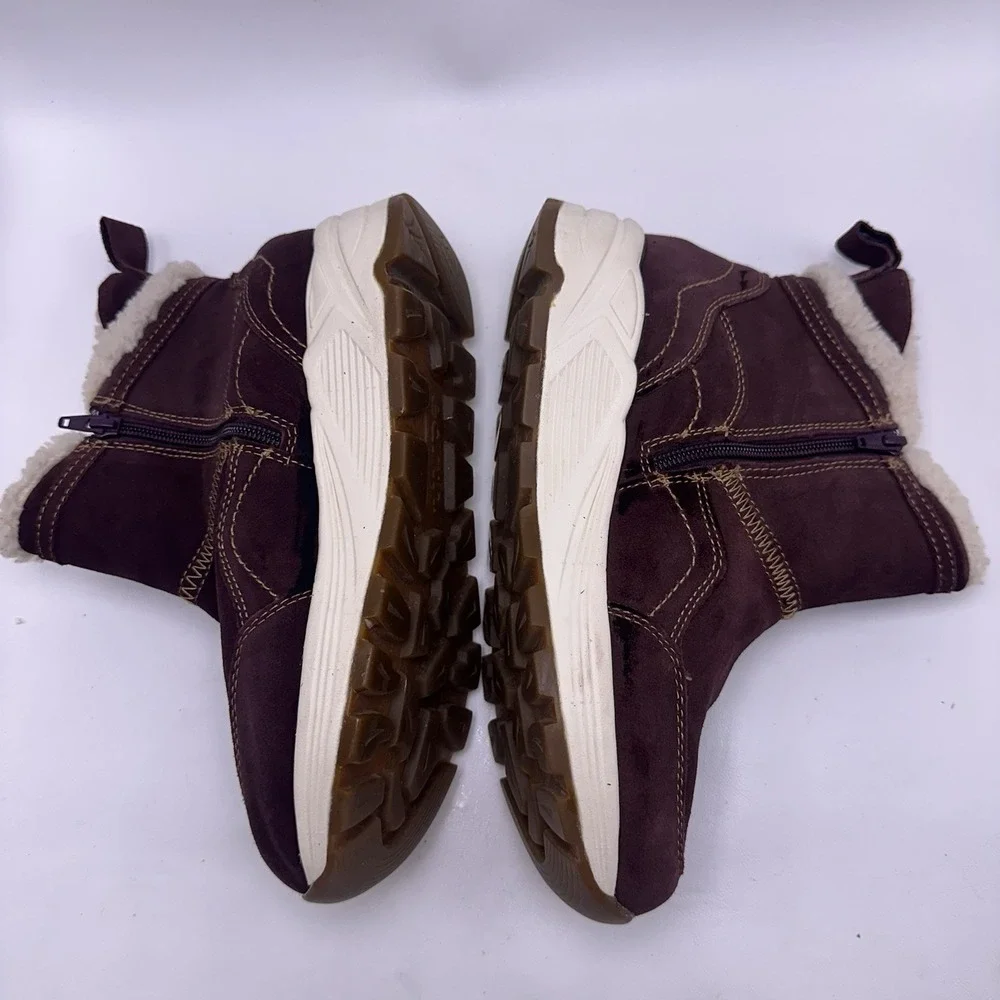 Earth Journey Verve Suede Waterproof Winter Boots Burgundy Maroon Women's 9 M
